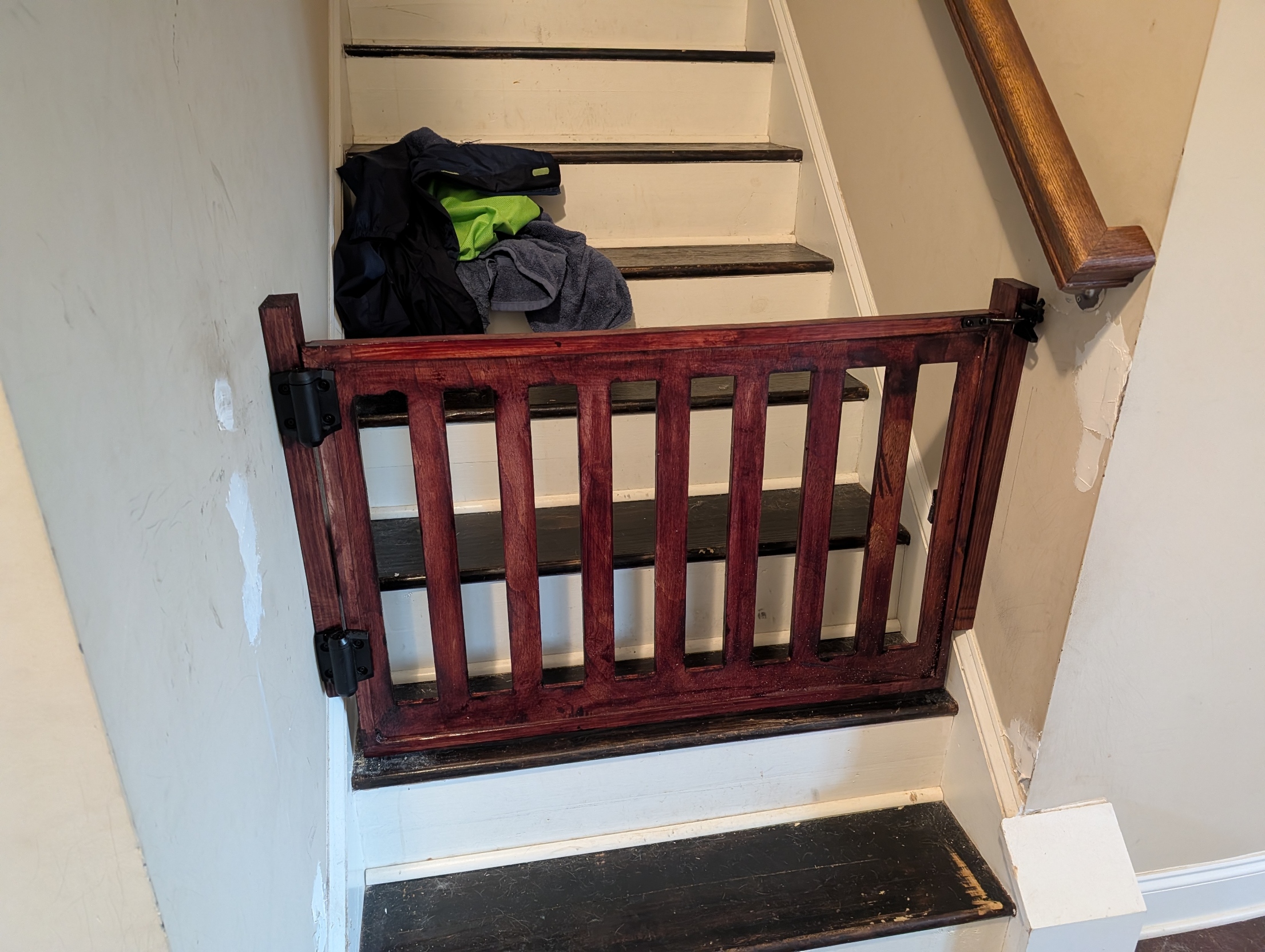 Custom CNC-cut doggie and baby gate, hand finished